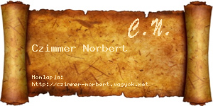 Czimmer Norbert névjegykártya
